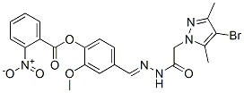 1H-Pyrazole-1-aceticacid,4-bromo-3,5-dimethyl-,[[3-methoxy-4-[(2-nitrobenzoyl)oxy]phenyl]methylene]hydrazide(9CI) CAS#: 606486-70-8