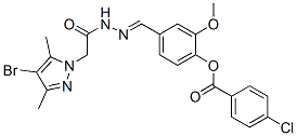 1H-Pyrazole-1-aceticacid,4-bromo-3,5-dimethyl-,[[4-[(4-chlorobenzoyl)oxy]-3-methoxyphenyl]methylene]hydrazide(9CI) CAS#: 606486-83-3