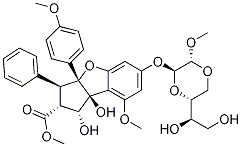 (1R,2R,3S,3aR,8bS)-6-[[(2S,3R,6R)-6-[(1R)-1,2-Dihydroxyethyl]-3-methoxy-1,4-dioxan-2-yl]oxy]-2,3,3a,8b-tetrahydro-1,8b-dihydroxy-8-methoxy-3a-(4-methoxyphenyl)-3-phenyl-1H-cyclopenta[b]benzofuran-2-carboxylic acid methyl ester CAS#: 697235-38-4