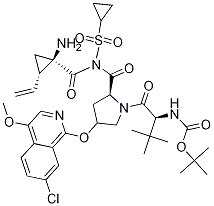 (1R,2S)-N-[(1,1-Dimethylethoxy)carbonyl]-3-methyl-L-valyl-(4R)-4-[(7-chloro-4-methoxy-1-isoquinolinyl)oxy]-L-prolyl-1-amino-N-(cyclopropylsulfonyl)-2-ethenylcyclopropanecarboxamide CAS#: 630420-16-5