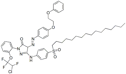 2-[2-(2-chloro-1,1,2-trifluoroethoxy)phenyl]-5-[[4-(hexadecylsulphonyl)phenyl]amino]-2,4-dihydro-4-[[4-(2-phenoxyethoxy)phenyl]azo]-3H-pyrazol-3-one CAS#: 64485-21-8