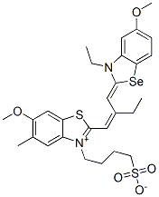 2-[2-[(3-ethyl-5-methoxy-3H-benzoselenazol-2-ylidene)methyl]but-1-enyl]-6-methoxy-5-methyl-3-(4-sulphonatobutyl)benzothiazolium CAS#: 63815-64-5