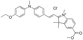2-[2-[4-[(4-ethoxyphenyl)methylamino]phenyl]vinyl]-5-(methoxycarbonyl)-1,3,3-trimethyl-3H-indolium chloride CAS#: 6441-84-5
