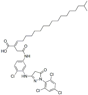 2-[2-[[4-chloro-3-[[4,5-dihydro-5-oxo-1-(2,4,6-trichlorophenyl)-1H-pyrazol-3-yl]amino]phenyl]amino]-2-oxoethyl]isoicosenoic acid CAS#: 68758-77-0