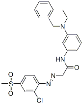 2-[[2-chloro-4-(methylsulphonyl)phenyl]azo]-N-[3-[ethyl(phenylmethyl)amino]phenyl]acetamide CAS#: 63133-99-3