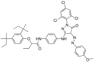 2-[2,4-Bis(1,1-dimethylpropyl)phenoxy]-N-[4-[[[4,5-dihydro-4-[(4-methoxyphenyl)azo]-5-oxo-1-(2,4,6-trichlorophenyl)-1H-pyrazol]-3-yl]amino]phenyl]butanamide CAS#: 63059-51-8