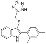 2-(2,4-Dimethylphenyl)-3-[(1H-tetrazol-5-yl)methylthio]-1H-indole CAS#: 66355-03-1