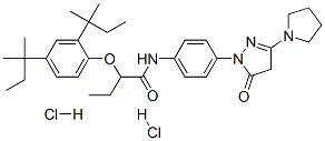 2-[2,4-bis(tert-pentyl)phenoxy]-N-[4-[4,5-dihydro-5-oxo-3-(1-pyrrolidinyl)-1H-pyrazol-1-yl]phenyl]butyramide dihydrochloride CAS#: 63059-49-4