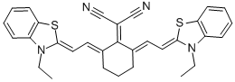 2-(2,6-BIS((E)-2-[3-ETHYL-1,3-BENZOTHIAZOL-2(3H)-YLIDENE]ETHYLIDENE)CYCLOHEXYLIDENE)MALONONITRILE CAS#: 69415-28-7