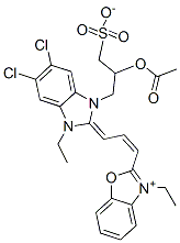 2-[3-[1-[2-acetoxy-3-sulphonatopropyl]-5,6-dichloro-3-ethyl-1,3-dihydro-2H-benzimidazol-2-ylidene]prop-1-enyl]-3-ethylbenzoxazolium CAS#: 68239-65-6