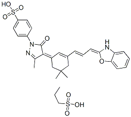 2-[3-[3-[1,5-dihydro-3-methyl-5-oxo-1-(4-sulphophenyl)-4H-pyrazol-4-ylidene]-5,5-dimethylcyclohex-1-en-1-yl]prop-2-enylidene]-2H-benzoxazole-3-propylsulphonic acid CAS#: 63059-65-4