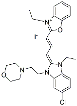 2-[3-[5-chloro-1-ethyl-1,3-dihydro-3-[2-morpholinoethyl]-2H-benzimidazol-2-ylidene]prop-1-enyl]-3-ethylbenzoxazolium iodide CAS#: 63059-43-8
