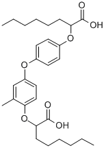2-(4-(4-((1-Carboxyheptyl)oxy)-3-methylphenoxy)phenoxy)octanoic acid CAS#: 70886-50-9