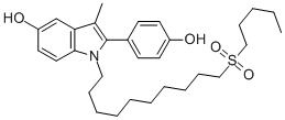 2-(4-HYDROXYPHENYL)-3-METHYL-1-[10-(PENTYLSULFONYL)DECYL]-1H-INDOL-5-OL CAS#: 177583-70-9