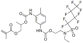 2-[[[[5-[[[2-[ethyl[(nonafluorobutyl)sulphonyl]amino]ethoxy]carbonyl]amino]-2-methylphenyl]amino]carbonyl]oxy]propyl methacrylate CAS#: 68298-76-0