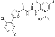 2-[[[[[5-(2,5-DICHLOROPHENYL)-2-FURANYL]CARBONYL]AMINO]THIOXOMETHYL]AMINO]-3,5-DIIODO-BENZOIC ACID CAS#: 530131-33-0
