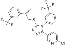 2-((5-(6-CHLORO-3-PYRIDYL)-4-[3-(TRIFLUOROMETHYL)PHENYL]-4H-1,2,4-TRIAZOL-3-YL)THIO)-1-[3-(TRIFLUOROMETHYL)PHENYL]ETHAN-1-ONE CAS#: 680217-03-2