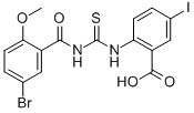 2-[[[(5-BROMO-2-METHOXYBENZOYL)AMINO]THIOXOMETHYL]AMINO]-5-IODO-BENZOIC ACID CAS#: 530154-17-7