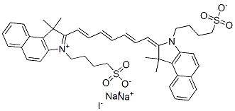 2-[7-[1,3-dihydro-1,1-dimethyl-3-(4-sulphonatobutyl)-2H-benz[e]indol-2-ylidene]hepta-1,3,5-trienyl]-1,1-dimethyl-3-(4-sulphonatobutyl)-1H-benz[e]indolium disodium iodide CAS#: 63450-67-9