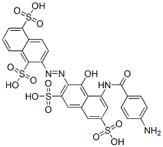 2-[[8-[(4-aminobenzoyl)amino]-1-hydroxy-3,6-disulpho-2-naphthyl]azo]naphthalene-1,5-disulphonic acid CAS#: 69293-65-8