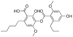 2-Hydroxy-3-[(4-hydroxy-2-methoxy-6-propylbenzoyl)oxy]-4-methoxy-6-pentylbenzoic acid CAS#: 69563-44-6