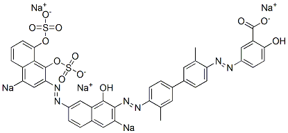 2-Hydroxy-5-[[4'-[[1-hydroxy-7-[(1,8-dihydroxy-4-sodiosulfo-2-naphthalenyl)azo]-3-sodiosulfo-2-naphthalenyl]azo]-3,3'-dimethyl[1,1'-biphenyl]-4-yl]azo]benzoic acid sodium salt CAS#: 6360-46-9