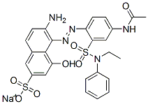 2-Naphthalenesulfonic acid, 5-[[4-(acetylamino)-2-[(ethylphenylamino) sulfonyl]phenyl]azo]-6-amino-4-hydroxy -, monosodium salt CAS#: 6360-10-7