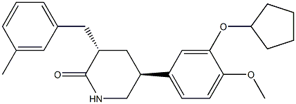 2-Piperidinone, 5-[3-(cyclopentyloxy)-4-Methoxyphenyl]-3-[(3-Methylphenyl)Methyl]-, (3S,5S)- CAS#: 617720-02-2
