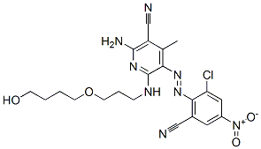 2-amino-5-[(2-chloro-6-cyano-4-nitrophenyl)azo]-6-[[3-(4-hydroxybutoxy)propyl]amino]-4-methylnicotinonitrile CAS#: 68877-62-3