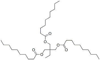 2-ethyl-2-[[(1-oxodecyl)oxy]methyl]-1,3-propanediyl didecanoate CAS#: 78-17-1