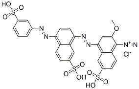 2-methoxy-6-sulpho-4-[[7-sulpho-4-[(3-sulphophenyl)azo]-1-naphthyl]azo]naphthalene-1-diazonium chloride CAS#: 67906-43-8