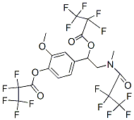 2,2,3,3,3-Pentafluoropropanoic acid 2-methoxy-4-[2-[methyl(2,2,3,3,3-pentafluoro-1-oxopropyl)amino]-1-(2,2,3,3,3-pentafluoro-1-oxopropoxy)ethyl]phenyl ester CAS#: 66582-81-8