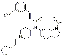 (2E)-N-(1-Acetyl-2,3-dihydro-1H-indol-6-yl)-3-(3-cyanophenyl)-N-[1-(2-cyclopentylethyl)-4-piperidinyl]-2-propenamide CAS#: 683746-68-1