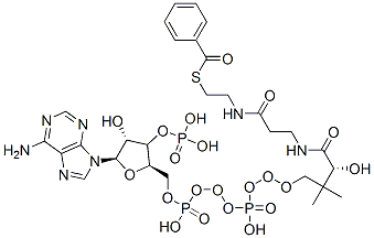 [(2R,3R,4R,5R)-5-(6-aminopurin-9-yl)-2-[[[[3-[2-(2-benzoylsulfanylethylcarbamoyl)ethylcarbamoyl]-3-hydroxy-2,2-dimethyl-propoxy]-hydroxy-phosphoryl]oxy-hydroxy-phosphoryl]oxymethyl]-4-hydroxy-oxolan-3-yl]oxyphosphonic acid CAS#: 6756-74-7