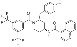 (2R,4S)-N-[1-[3,5-Bis(trifluoromethyl)benzoyl]-2-(4-chlorobenzyl)piperidin-4-yl]quinoline-4-carboxamide CAS#: 177707-12-9
