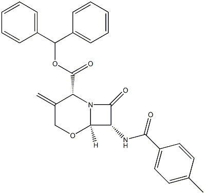 (2R,6R,7R)-3-Methylene-7-(p-toluoylamino)-8-oxo-5-oxa-1-azabicyclo[4.2.0]octane-2-carboxylic acid diphenylmethyl ester CAS#: 68313-81-5