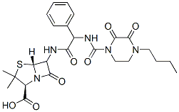 (2S,5R)-6-[[2-[(4-butyl-2,3-dioxo-piperazine-1-carbonyl)amino]-2-pheny l-acetyl]amino]-3,3-dimethyl-7-oxo-4-thia-1-azabicyclo[3.2.0]heptane-2 -carboxylic acid CAS#: 65125-89-5