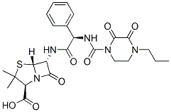 (2S,5R,6R)-6-[[(R)-[[(2,3-Dioxo-4-propylpiperazin-1-yl)carbonyl]amino]phenylacetyl]amino]-3,3-dimethyl-7-oxo-4-thia-1-azabicyclo[3.2.0]heptane-2-carboxylic acid CAS#: 65125-88-4