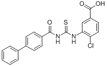 3-[[[([1,1'-BIPHENYL]-4-YLCARBONYL)AMINO]THIOXOMETHYL]AMINO]-4-CHLORO-BENZOIC ACID CAS#: 531520-40-8