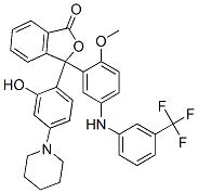 3-(2-Hydroxy-4-piperidinophenyl)-3-[2-methoxy-5-[3-(trifluoromethyl)phenylamino]phenyl]phthalide CAS#: 68534-93-0