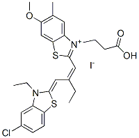3-(2-carboxyethyl)-2-[2-[(5-chloro-3-ethyl-3H-benzothiazol-2-ilidene)methyl]but-1-enyl]-6-methoxy-5-methylbenzothiazolium iodide CAS#: 63870-54-2