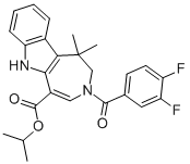 3-(3,4-Difluorobenzoyl)-1,2,3,6-tetrahydro-1,1-dimethylazepino[4,5-b]indole-5-carboxylic acid 1-methylethyl ester CAS#: 629664-81-9