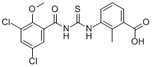 3-[[[(3,5-DICHLORO-2-METHOXYBENZOYL)AMINO]THIOXOMETHYL]AMINO]-2-METHYL-BENZOIC ACID CAS#: 530134-45-3