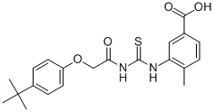 3-[[[[[4-(1,1-DIMETHYLETHYL)PHENOXY]ACETYL]AMINO]THIOXOMETHYL]AMINO]-4-METHYL-BENZOIC ACID CAS#: 530147-78-5