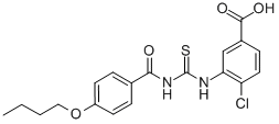 3-[[[(4-BUTOXYBENZOYL)AMINO]THIOXOMETHYL]AMINO]-4-CHLORO-BENZOIC ACID CAS#: 531517-37-0