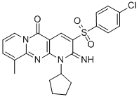 3-[(4-chlorophenyl)sulfonyl]-1-cyclopentyl-2-imino-10-methyl-1,2-dihydro-5H-dipyrido[1,2-a:2,3-d]pyrimidin-5-one CAS#: 606955-69-5