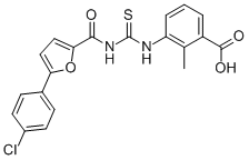 3-[[[[[5-(4-CHLOROPHENYL)-2-FURANYL]CARBONYL]AMINO]THIOXOMETHYL]AMINO]-2-METHYL-BENZOIC ACID CAS#: 530148-84-6