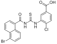 3-[[[[(5-BROMO-1-NAPHTHALENYL)CARBONYL]AMINO]THIOXOMETHYL]AMINO]-4-CHLORO-BENZOIC ACID CAS#: 531532-19-1