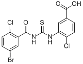 3-[[[(5-BROMO-2-CHLOROBENZOYL)AMINO]THIOXOMETHYL]AMINO]-4-CHLORO-BENZOIC ACID CAS#: 530148-22-2