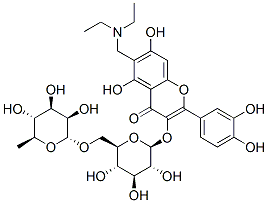 3-[[6-O-(6-deoxy-alpha-L-mannopyranosyl)-beta-D-glucopyranosyl]oxy]-6-[(diethylamino)methyl]-2-(3,4-dihydroxyphenyl)-5,7-dihydroxy-4H-1-benzopyran-4-one CAS#: 60619-55-8